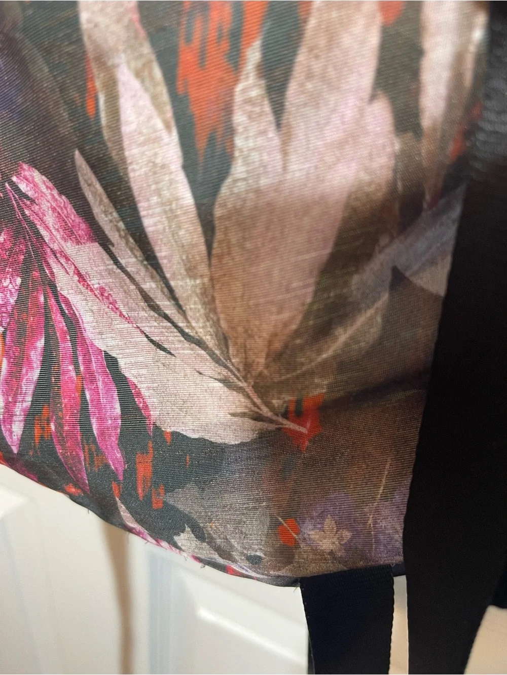 Danskin Floral Tote in Black with Pink and Purple Accents